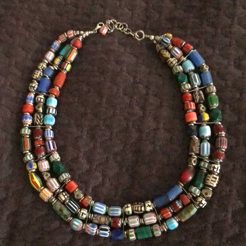 Murano beads 16-18” 3 strands total 1” thick